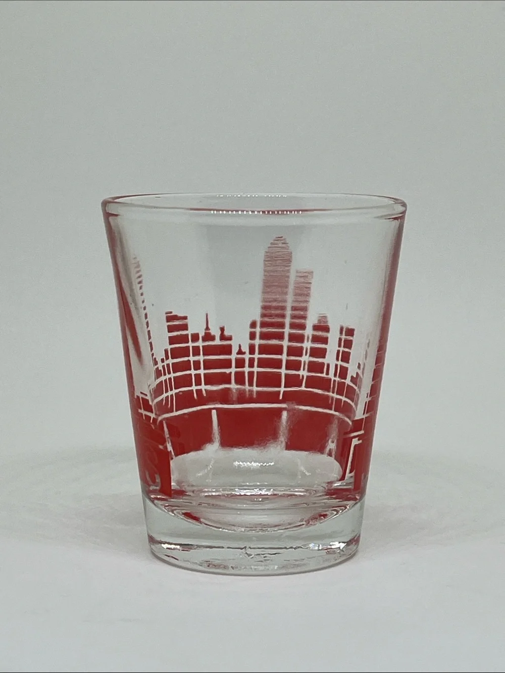 Dallas Red Cityscape Shot Glass